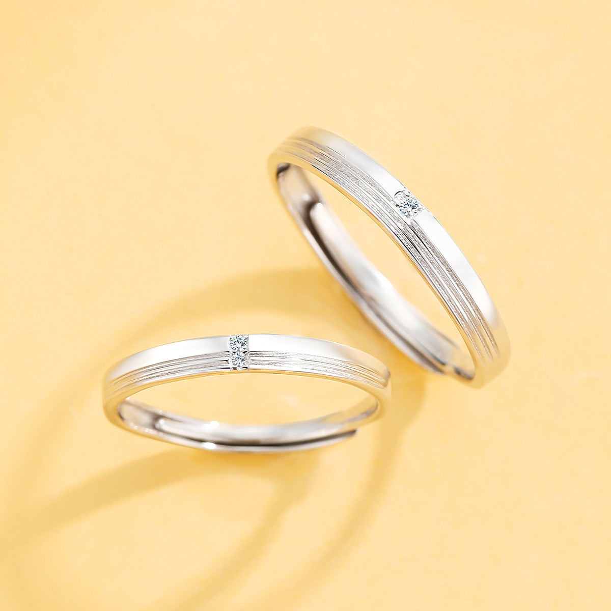 Planderful Jewelry Sterling Silver Couple Ring For Him And Her Light Luxury Unisex Design