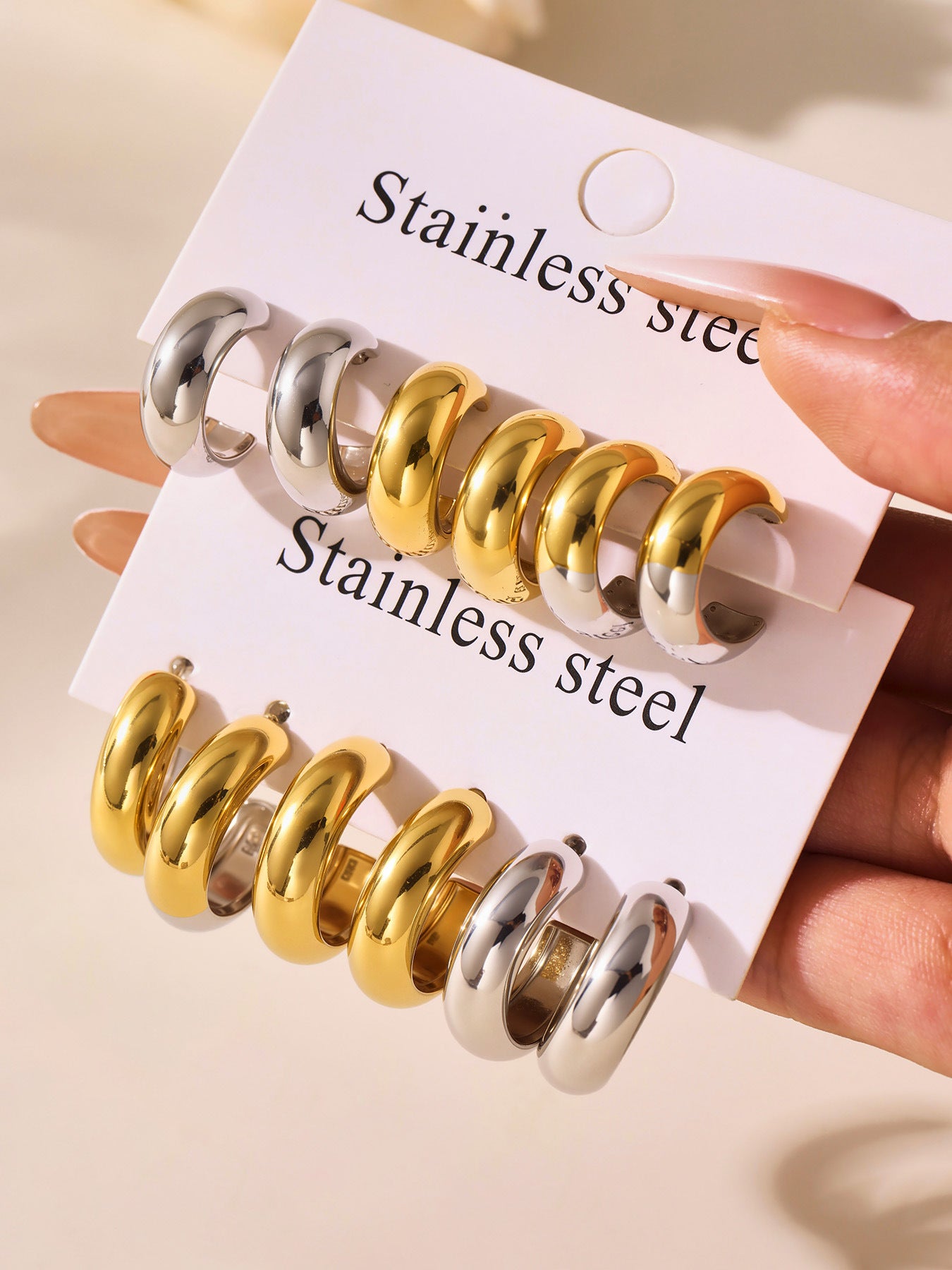 Planderful 18K Gold Plated C Shaped Color Earrings For Women