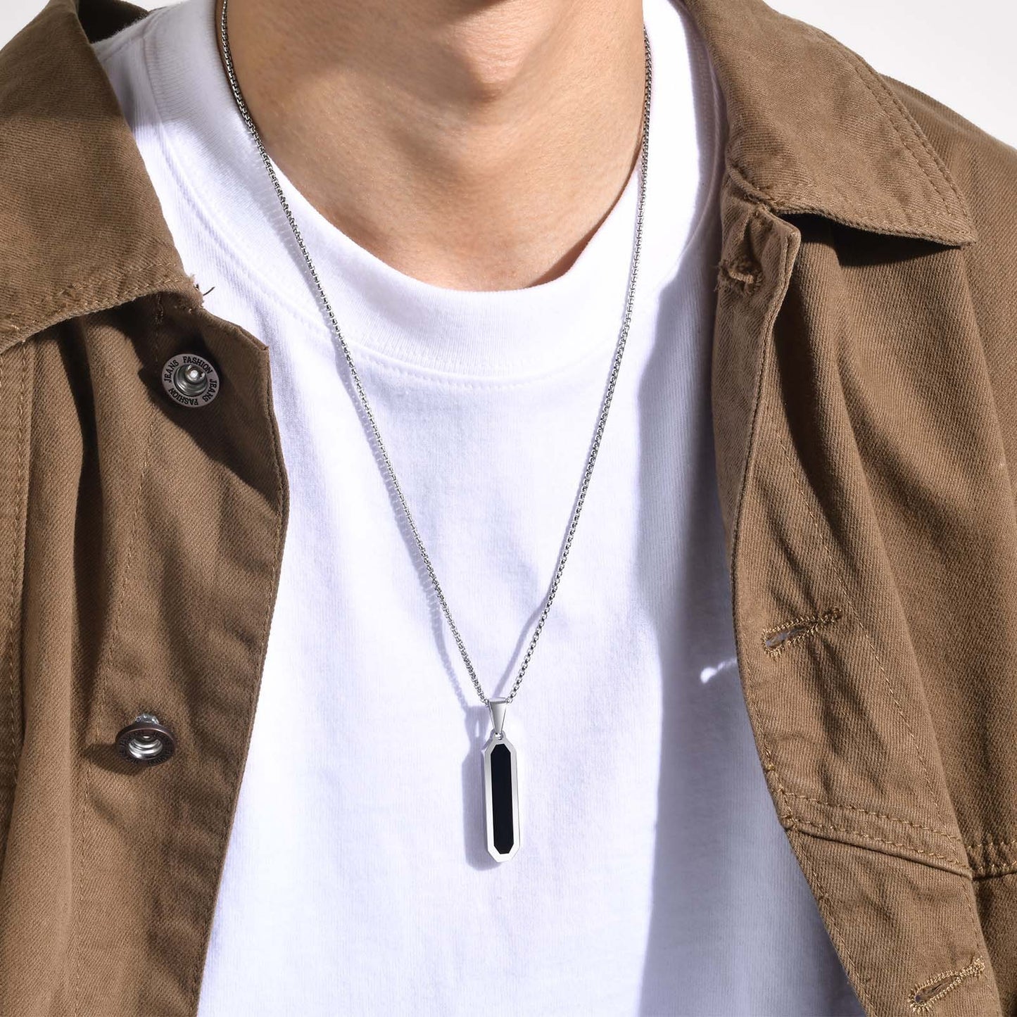 European And American Simple Personalized Geometric Necklace Steel For Men