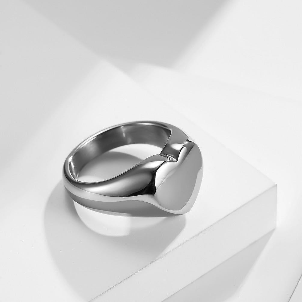 European and American Wind Stainless Steel 18K Gold Love Ring