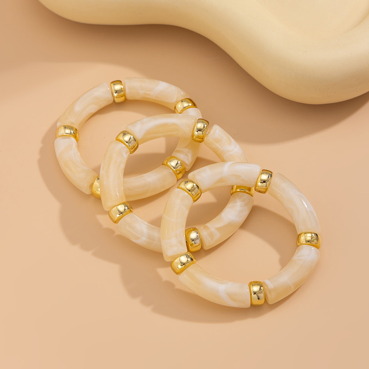 Planderful Vienna Verve Retro Beaded Elbow Bracelet Set For Women Geometric Statement Jewelry