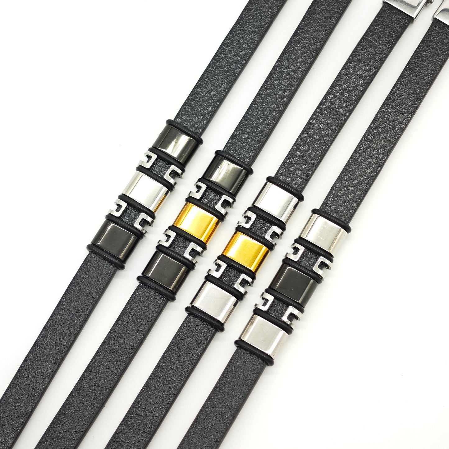 Planderful Everyday Genie Stainless Steel Leather Bracelet For Men And Unisex Versatile Trendy Statement Accessory
