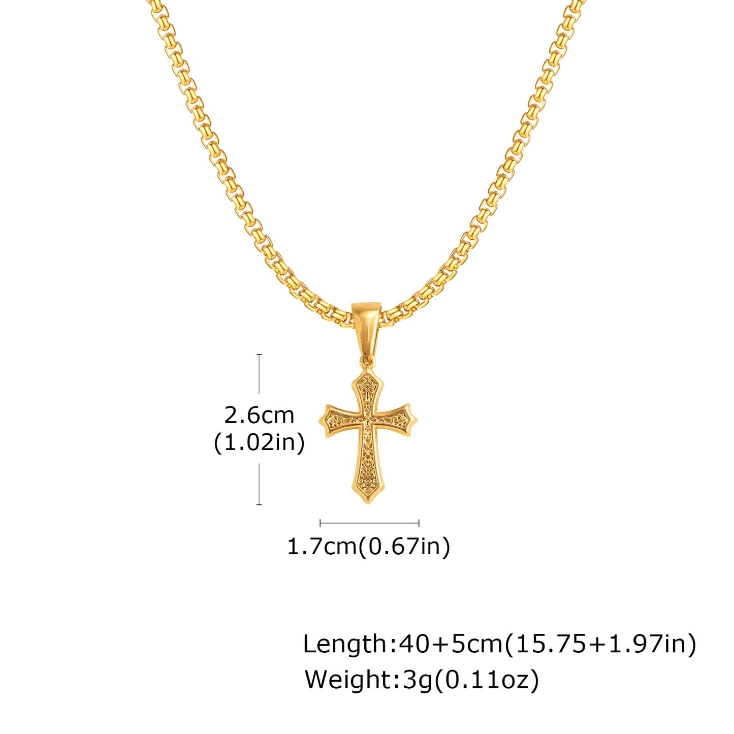 Planderful Personalised Cross Pendant Men Stainless Steel