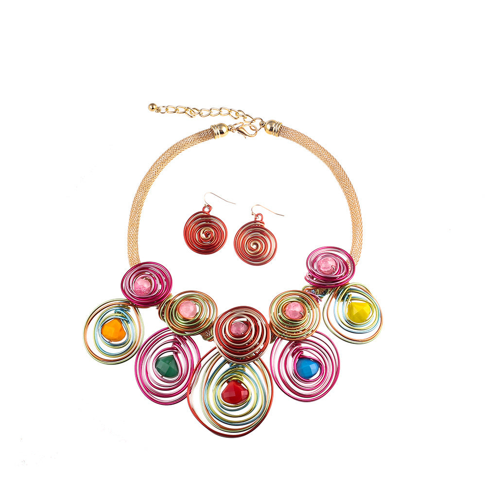 Savanna Rhythms Resin Necklace Set for the African Bride