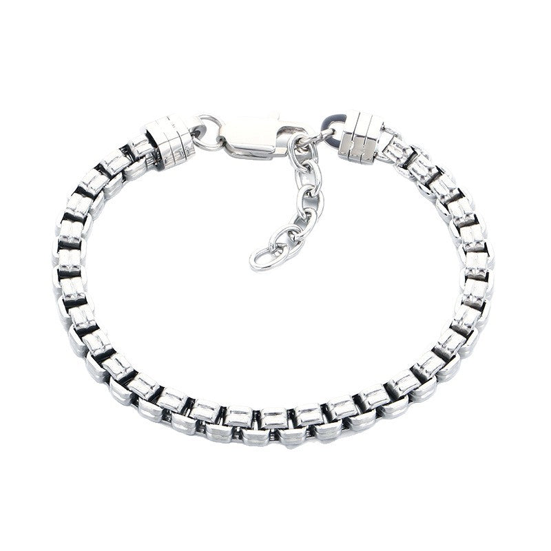 Stylish – Atmospheric Checkered Chain – Box Chain In Japan & South Korea Bracelet