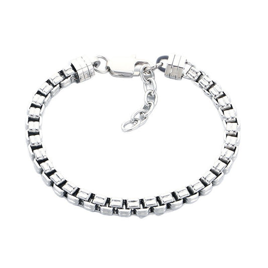 Stylish – Atmospheric Checkered Chain – Box Chain In Japan & South Korea Bracelet