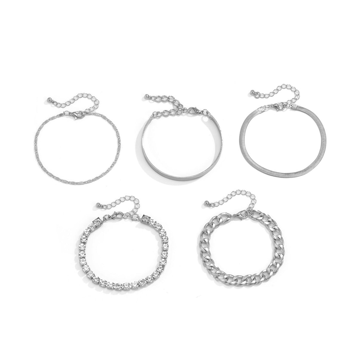 Planderful Vienna Verve Zircon Snake Chain Bracelet For Women Stackable Thick Statement Jewelry