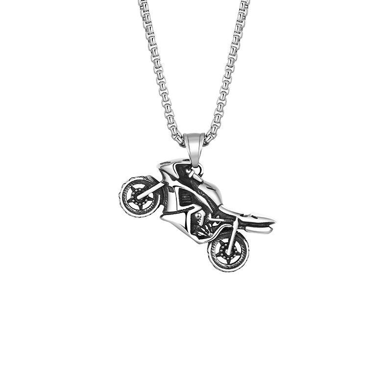 Stainless Steel Necklace Men's Personality Retro Motorcycle Pendant