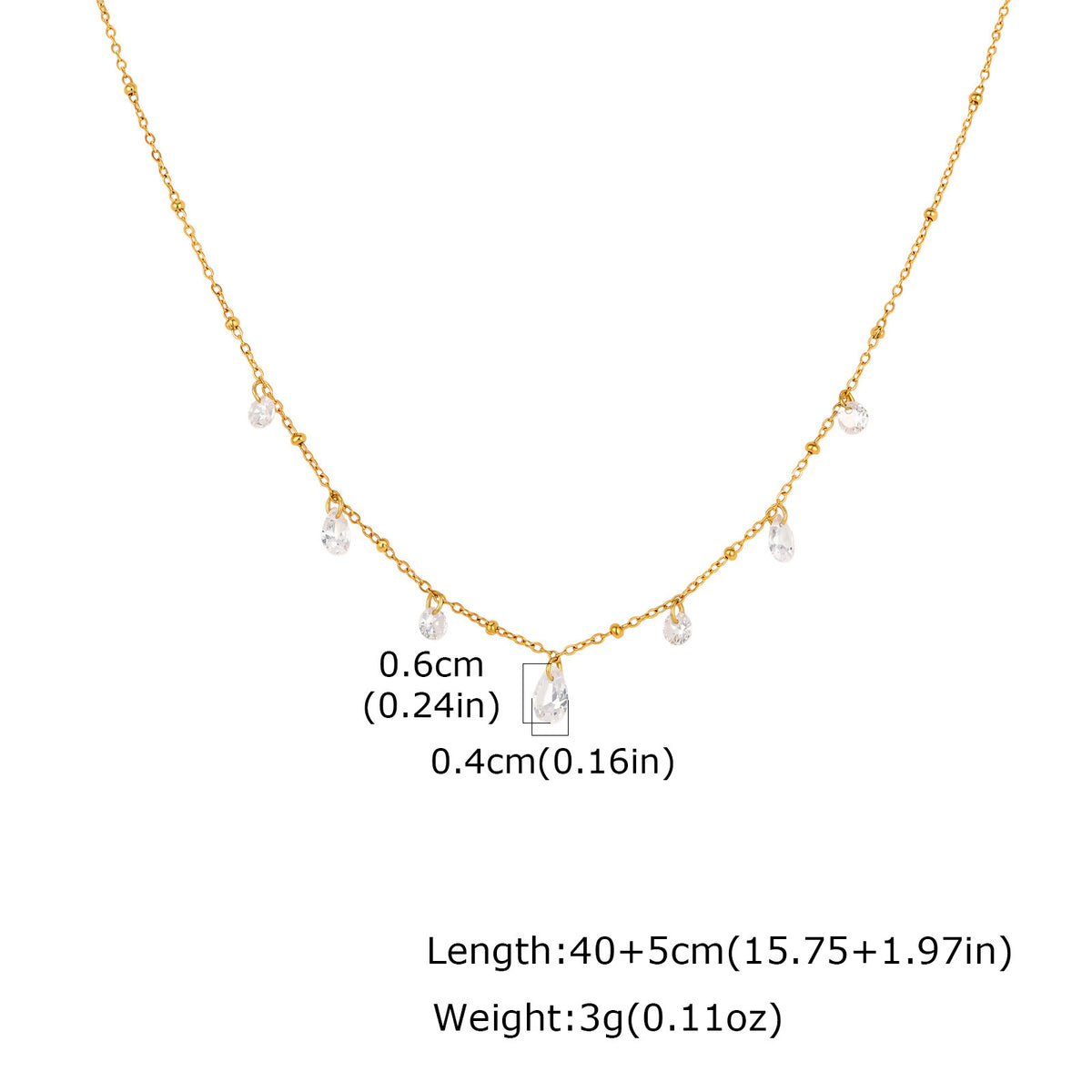 Women's Stainless Steel Horse Eye Zircon Wave Bead Necklace Stacked With Daily Gifts