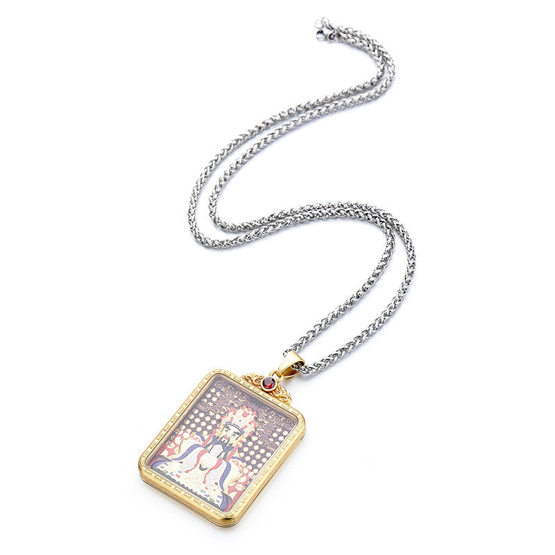 Steel Necklace – Elegant Dragon Box Pendant