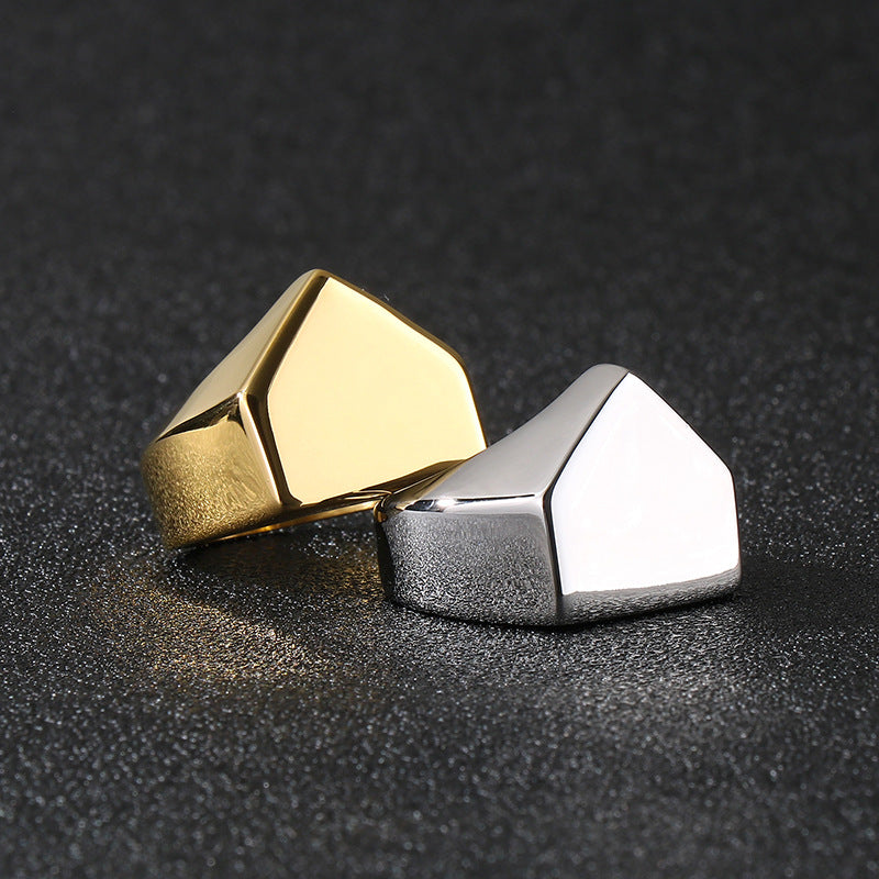 Planderful Geometric Pyramid Ring For Men Stainless Steel