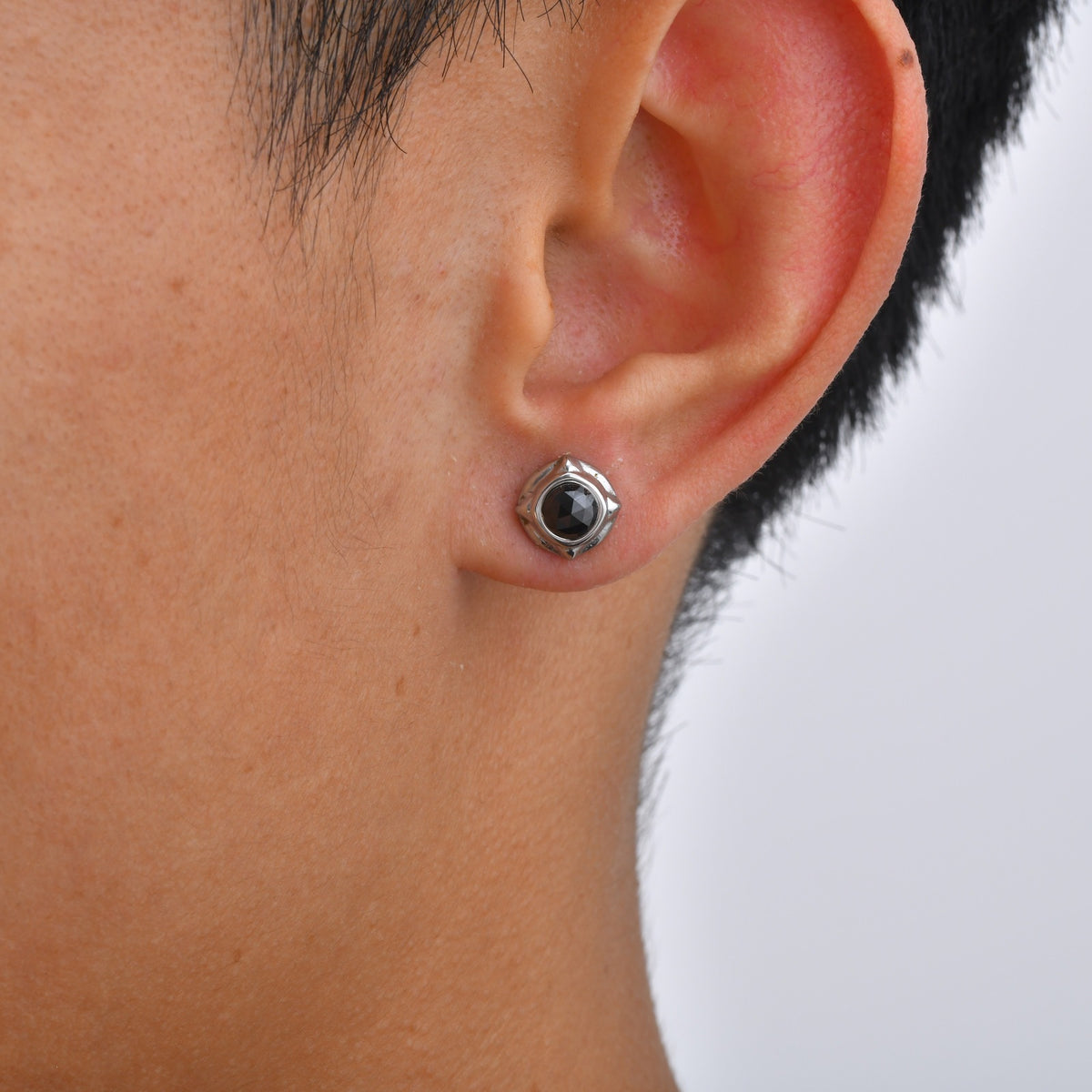 Stainless Steel Zircon Vintage Black Punk Earrings