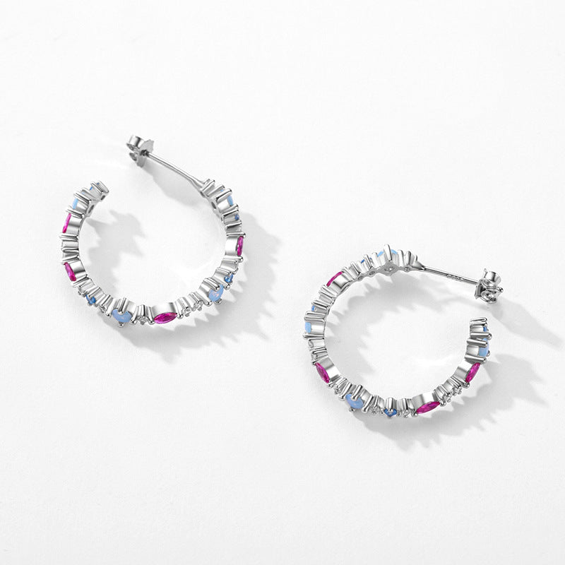 Planderful Everyday Genie Earrings – Elegant Zircon Accent in Sterling Silver