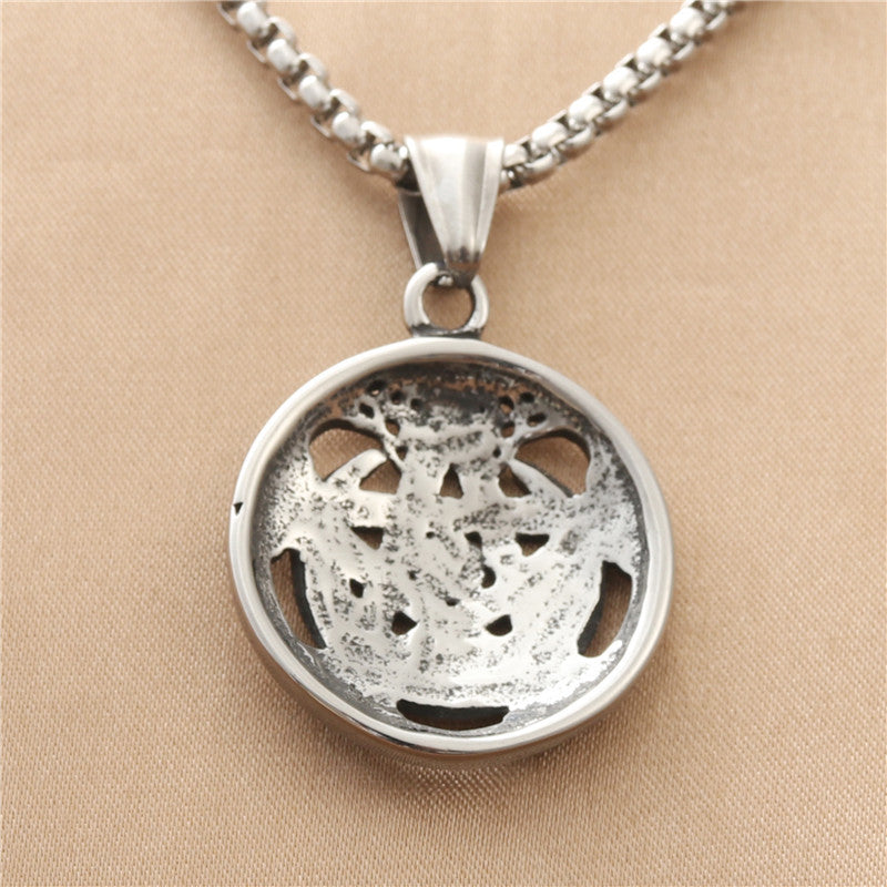 Titanium Steel Hollow Five-Pointed Star Pendant Necklace
