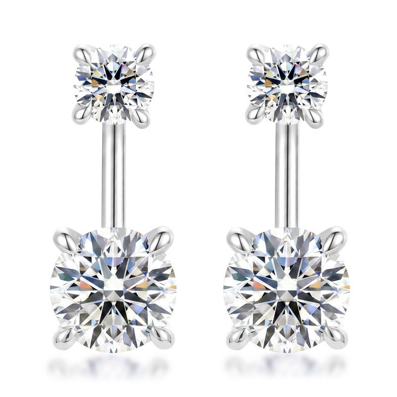 S925 Sterling Silver Moissanite Four-Prong Stud Earrings