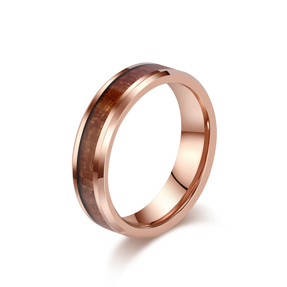 Planderful Everyday Genie Durable Tungsten Wood Grain Ring Unisex Luxury Jewelry For Men Women