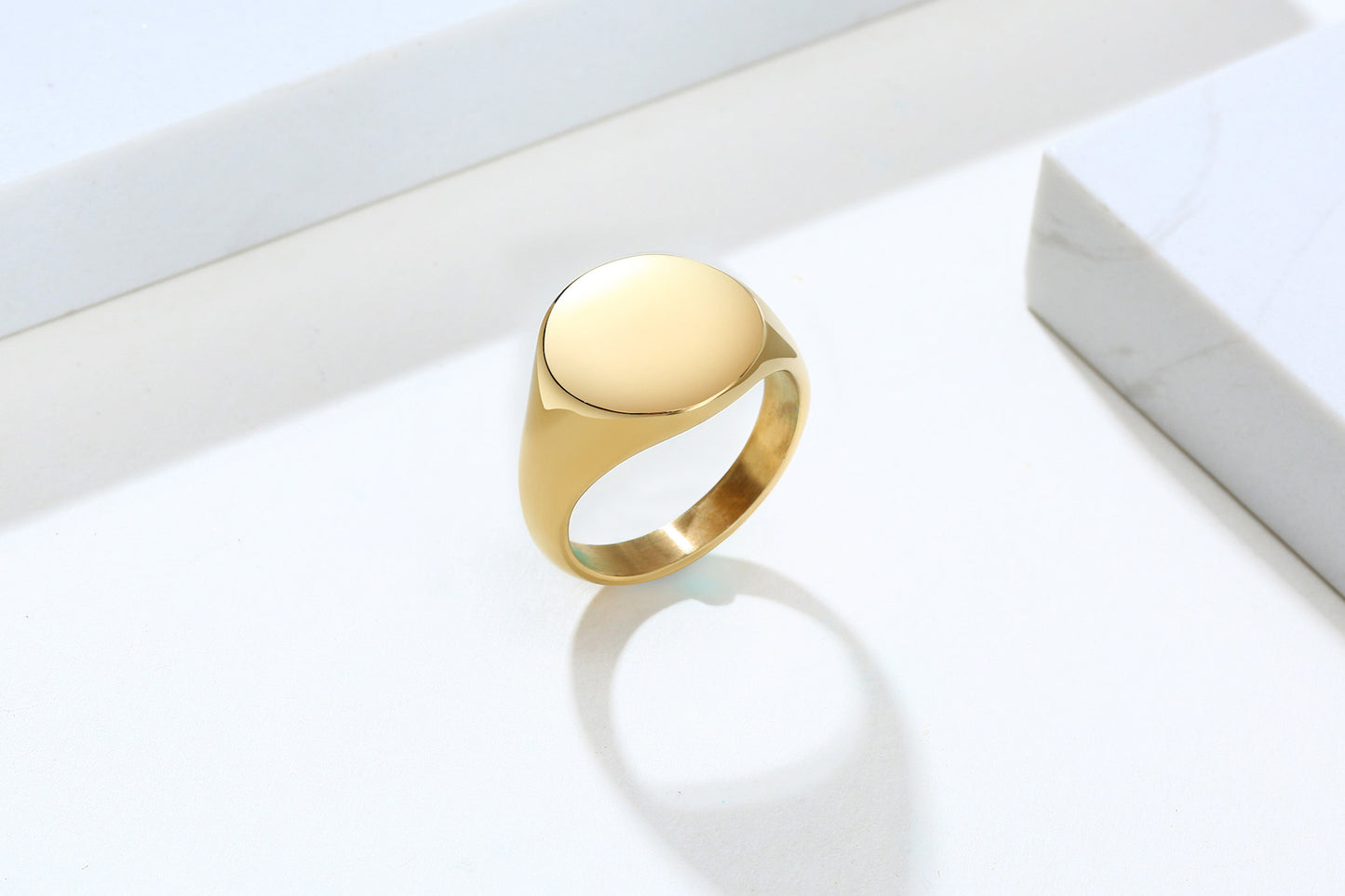 Stainless Steel Bare Body Ring Ins Cold Wind Cool Wide Surface Ring Women