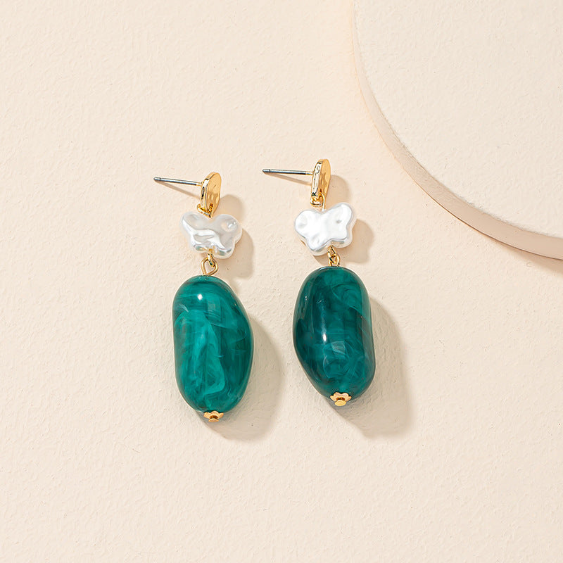 Muted Elegance: Dark Green Acrylic Butterfly Earrings