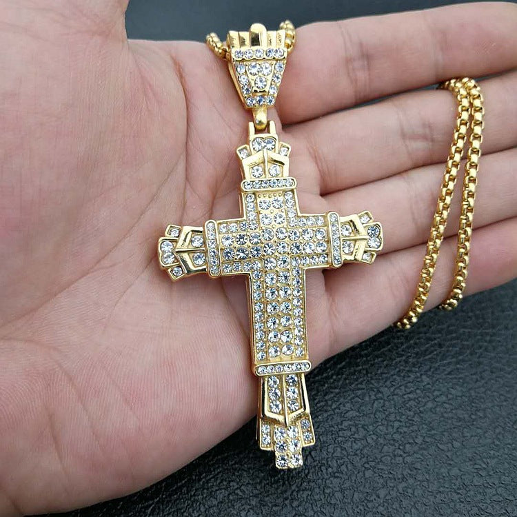 Zircon Necklace – Statement Cross Pendant
