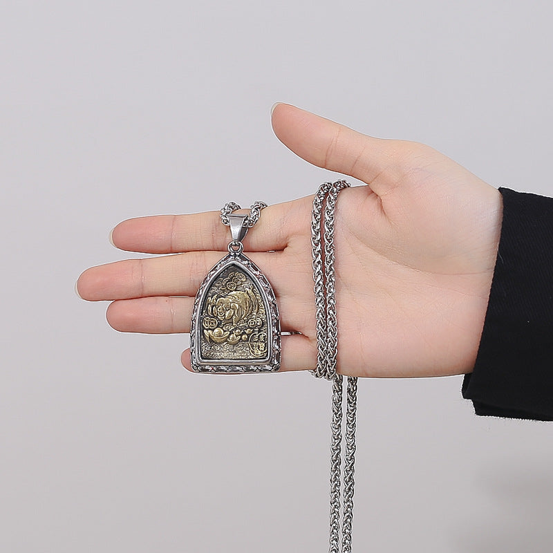 Steel Necklace – Luxury Zodiac Amulet Pendant