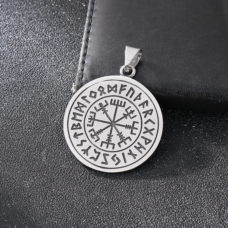 Norse Viking Pendant Double Sided Rune Wolf Planderful Men