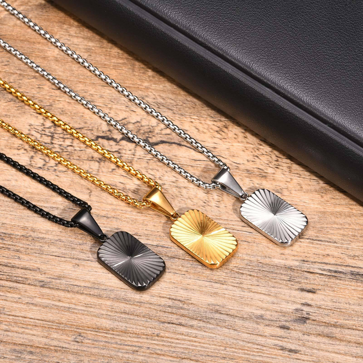 Flower Geometric Stainless Steel Necklace for Men