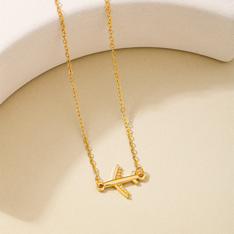 Planderful Vienna Verve Necklace – Cute Metal Gold Plane Pendant