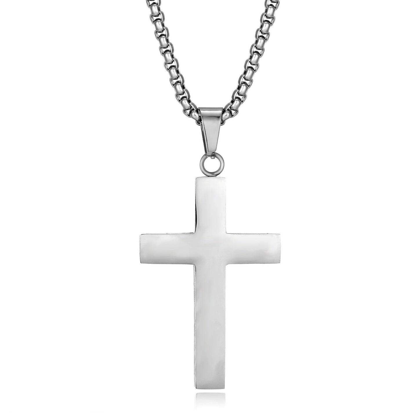 Planderful Stainless Steel Cross Pendant Necklace For Men Hip Hop Style Accessory