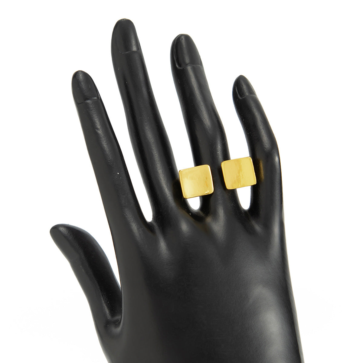 Planderful Vienna Verve Bold Geometric Resin Stone Square Ring for Women Large Wide Surface Statement Jewelry