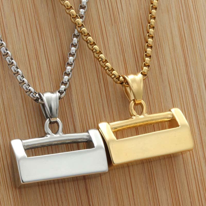 Personalized Titanium Steel Punk Lock Pendant Necklace for Men - Retro Trendy Design
