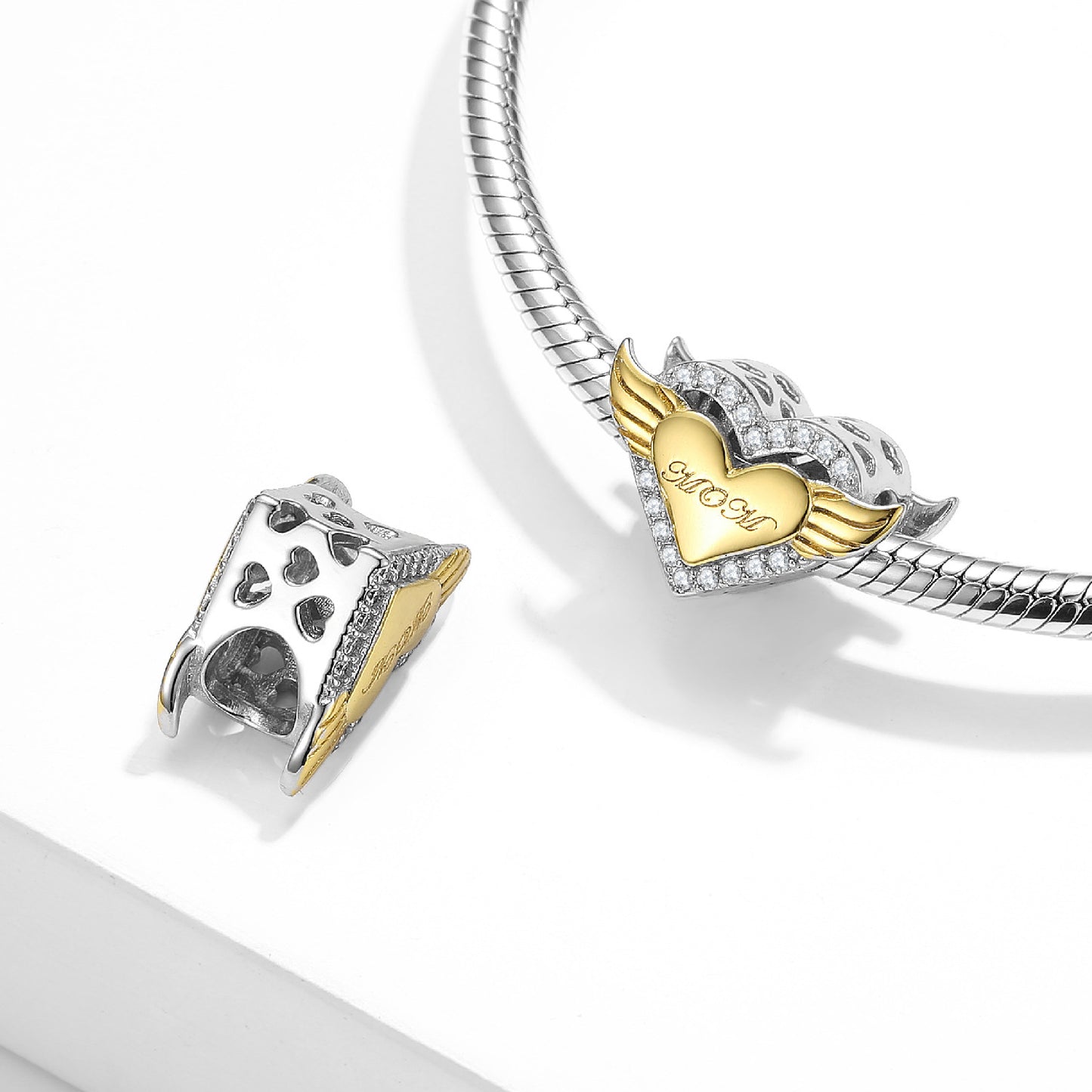 Planderful Everyday Genie Beaded Silver Jewelry – Elegant Mother's Day Gift MOM Angel Wings