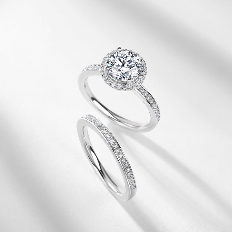Planderful Classic Moissanite Sterling Silver Ring – 7.5 × 7.5 mm, 1.5 ct