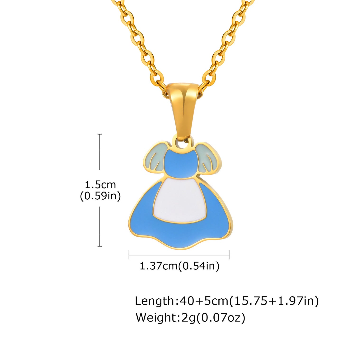Stainless Steel Epoxy Bow Cute Super Cute Pendant Necklace
