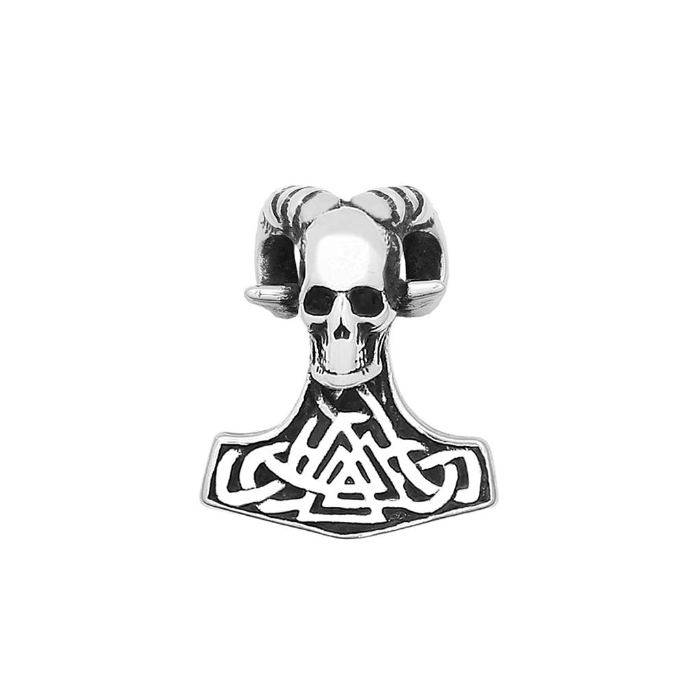 Punk Skull Viking Stainless Steel Men's Pendant Necklace