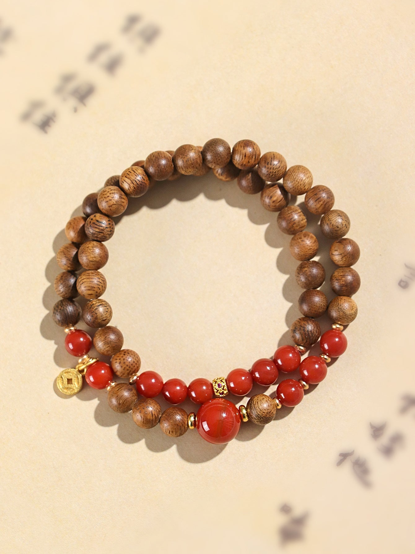 Planderful Eaglewood Double Circle Bracelet – Niche Literary and Retro Design