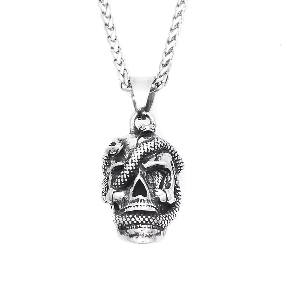 Punk Skull Stainless Steel Men's Pendant Necklace