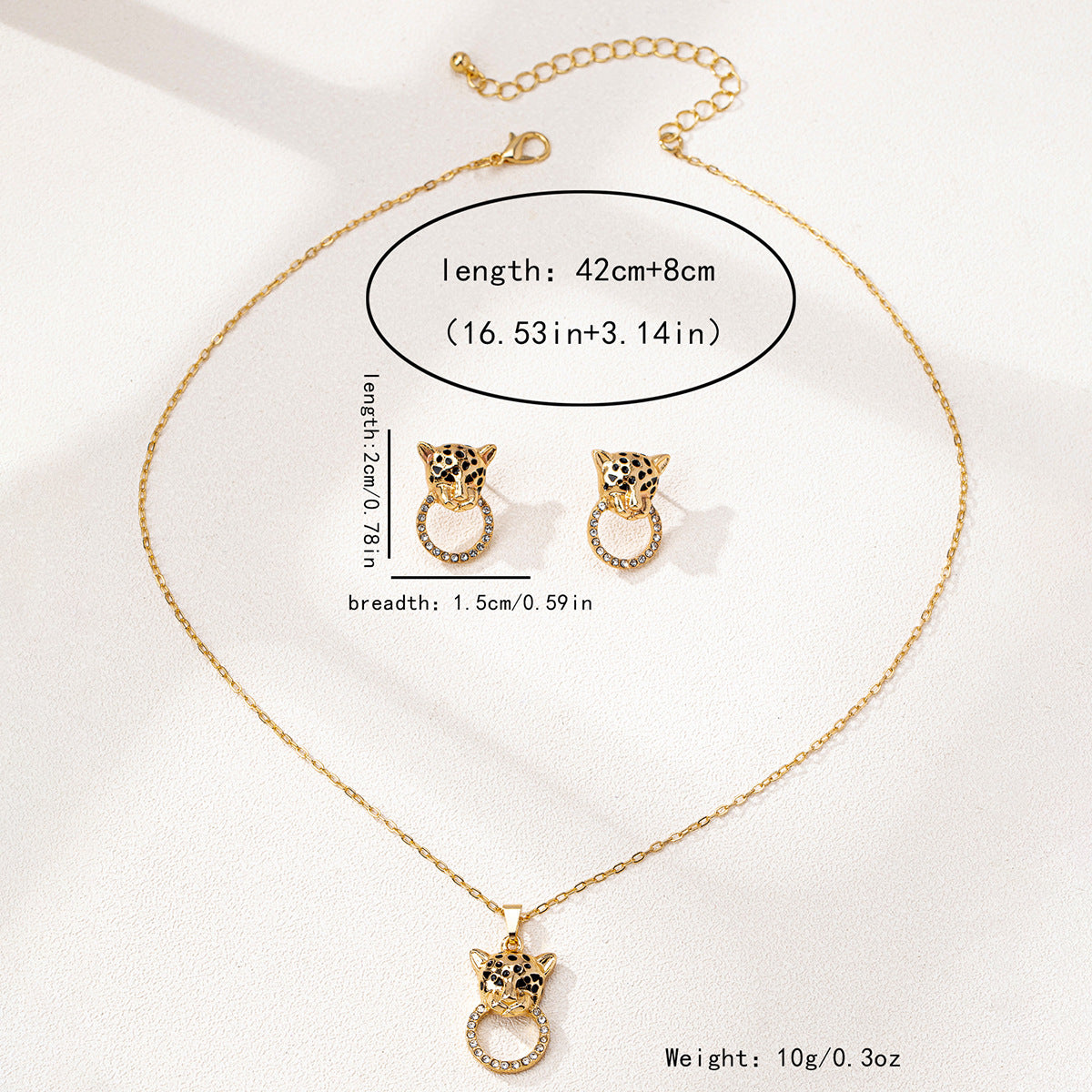 Planderful Retro Leopard Head Jewelry Set for Fashion Lovers