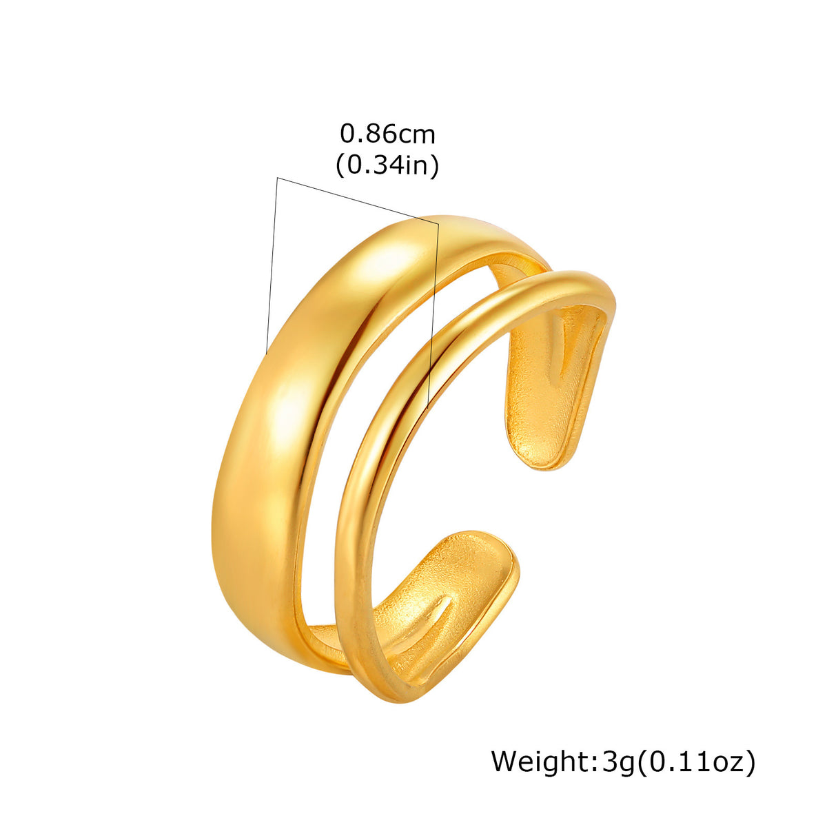 Design Line Ring Women's Stainless Steel Hollow Round Open