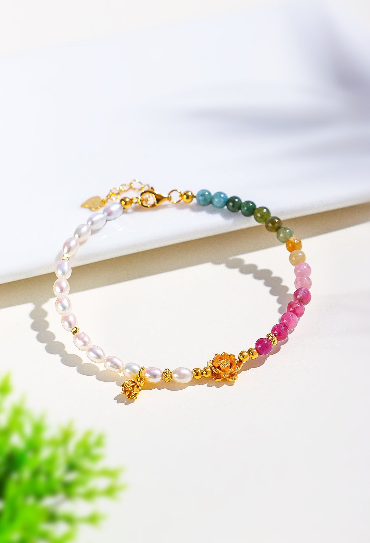 Planderful Fortune's Favor Bracelet – Fresh and Sweet Tourmaline and Pearl Design