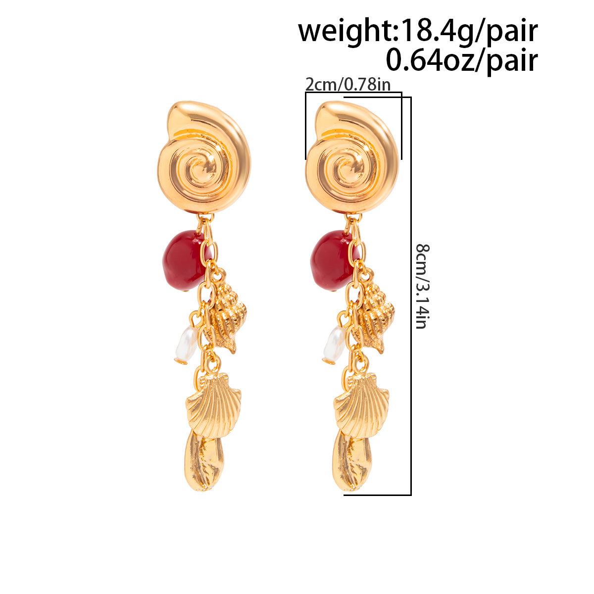 Statement Earrings Planderful Vienna Verve Retro Conch Pearl Scallop Fringe For Women Chic