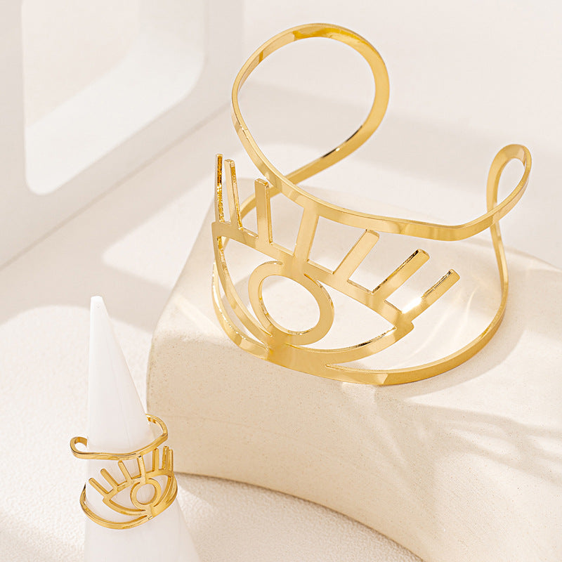 Planderful Vienna Verve Jewelry Set – Exaggerated Metal Devil's Eye Design