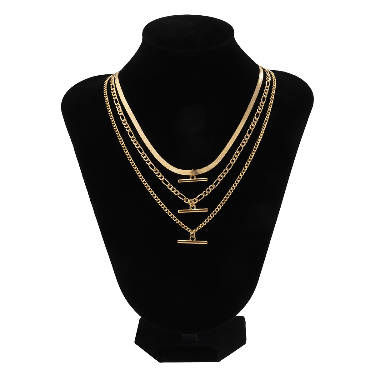 Planderful Vienna Verve Snake Bone Chain Necklace For Women Punk Metal Stick Style Statement Jewelry