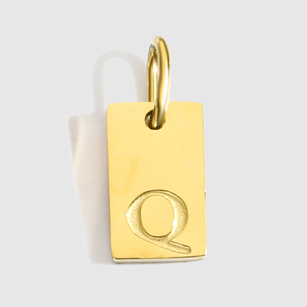 Planderful Jewelry Alphabet Necklace Gold Plated Stainless Steel