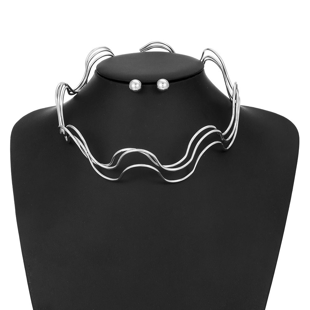 Planderful Savanna Rhythms Multi-Layer Necklace – Elegant Water Wave Design