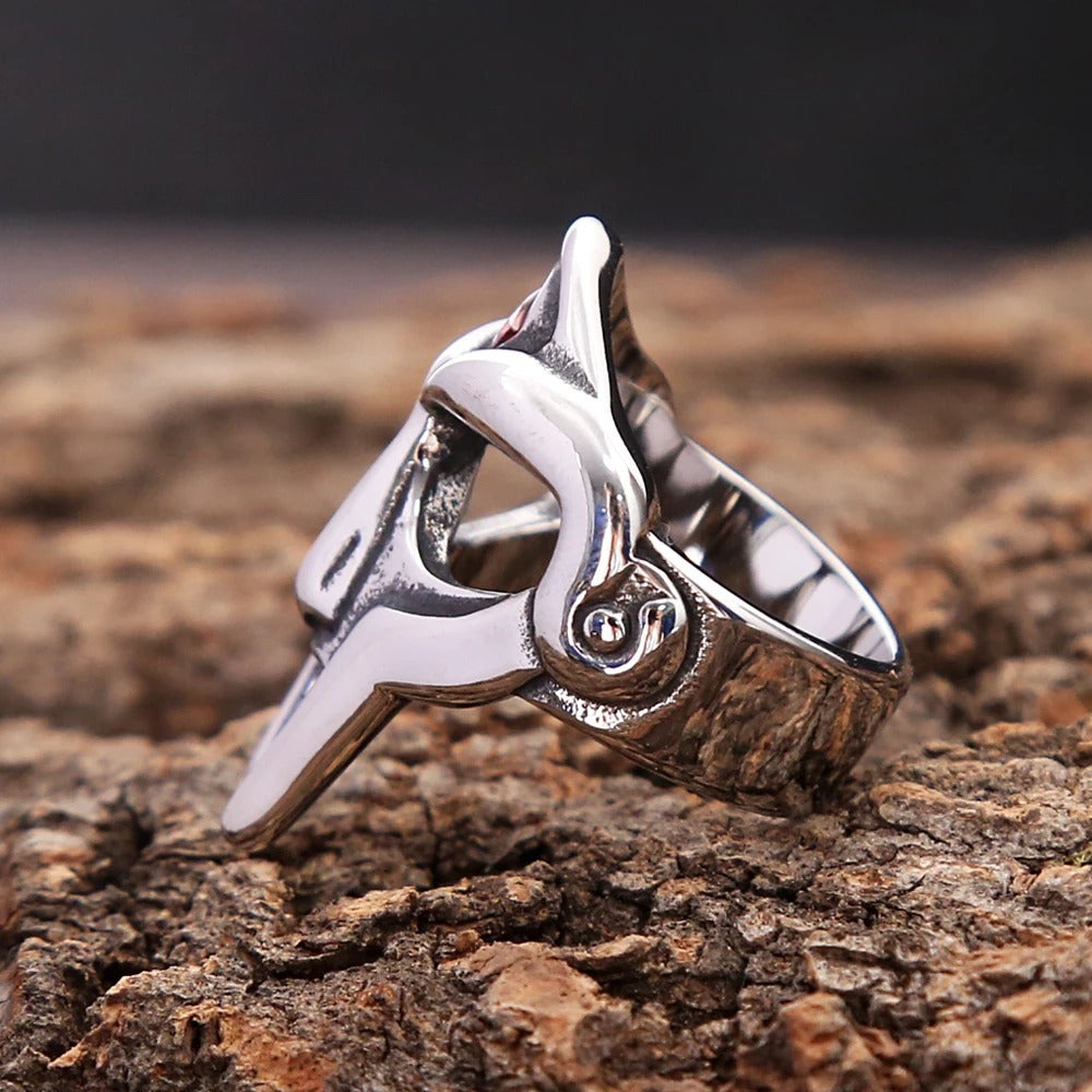 Gothic Viking Mask Stainless Steel Men's Ring
