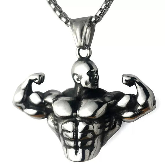 Planderful Barbell Necklace For Men Durable Titanium Steel Fitness Jewelry Gift For Him Bold Minimalist Kinetic Style