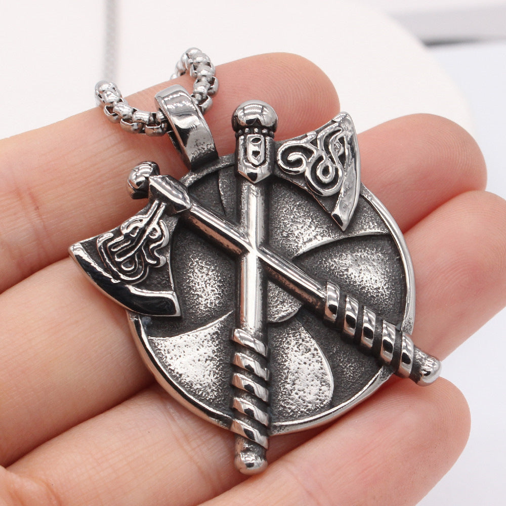 Viking Axe Pendant Titanium Steel By Planderful For Men And Women Unisex Protection Statement