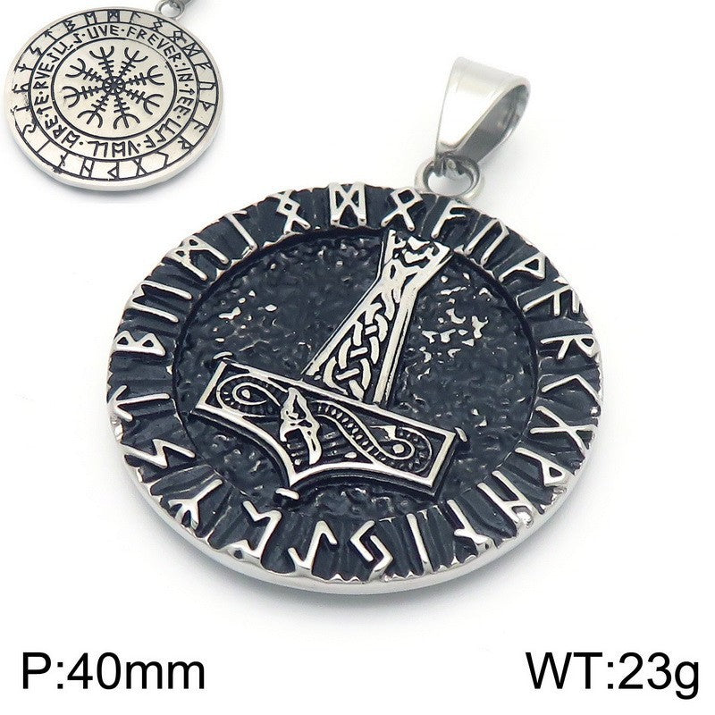 Planderful Thor Hammer Pendant Men Double Sided Stainless