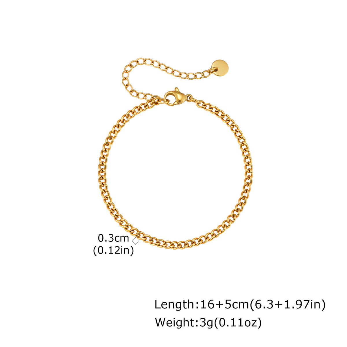 Slim Herringbone Stainless Steel Bracelet