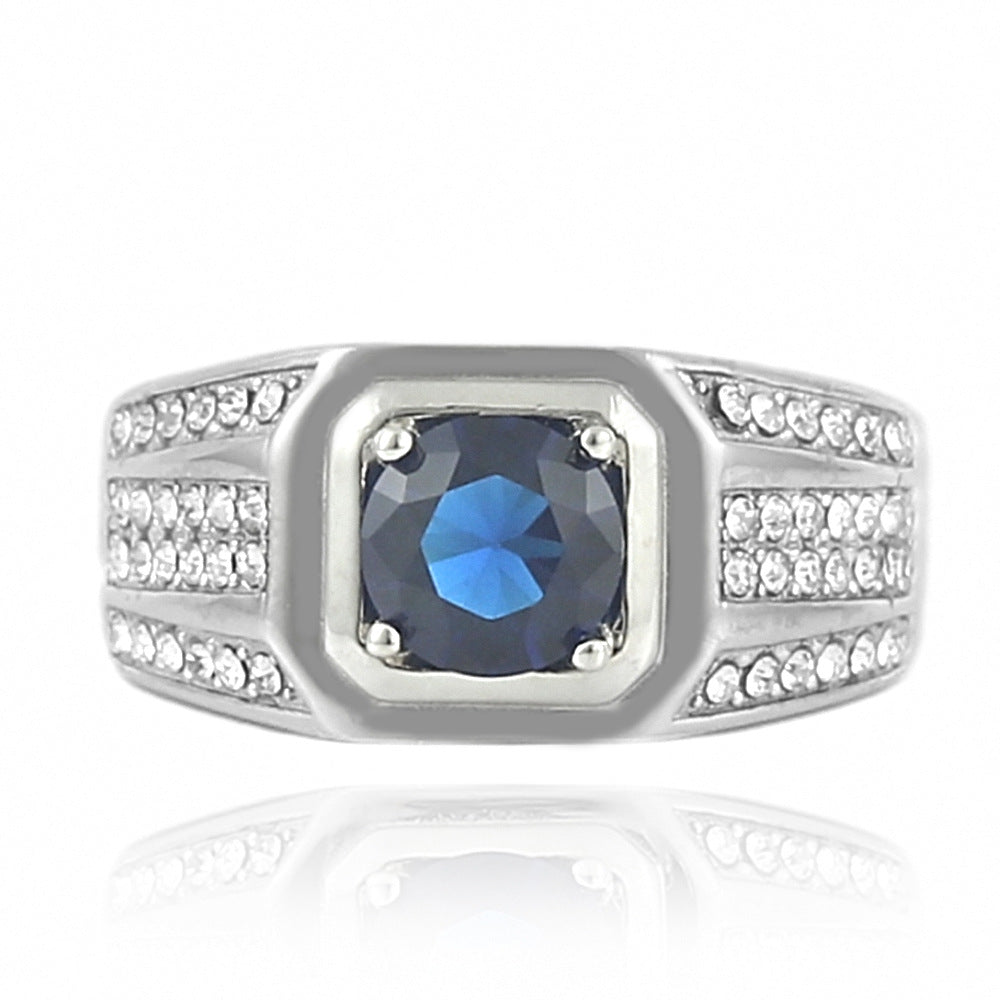 Trendy Multicolor Gemstone Titanium Steel Ring for Men and Women - Personalized Fashion Jewelry